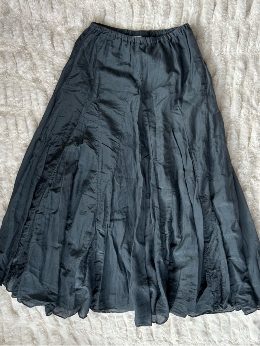 CP Shades Lily Cotton Silk Maxi Skirt Blue